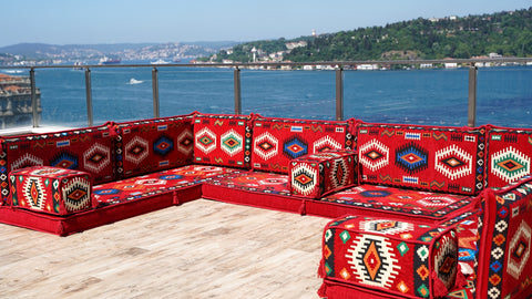 8 Thickness U Sofa Set, Floor Seating, Turkish Sofa, Moroccan Sofa Seating Set