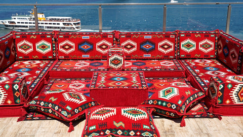 8 Thickness U Sofa Set, Floor Seating, Turkish Sofa, Moroccan Sofa Seating Set