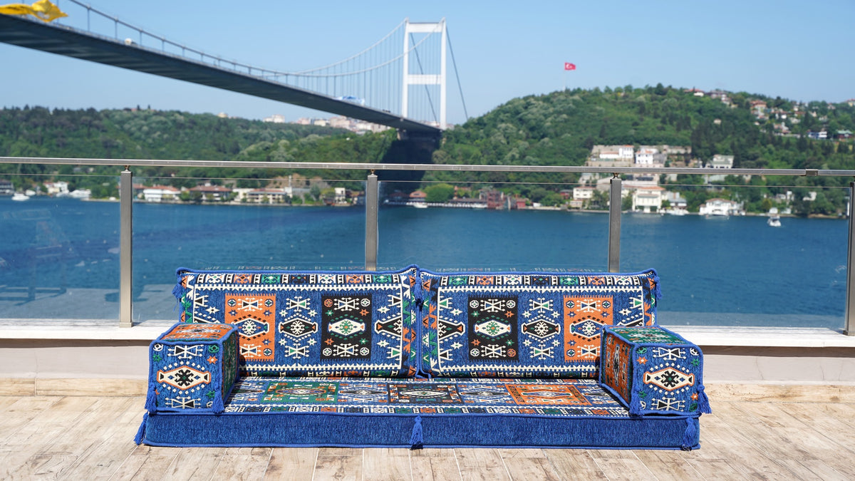 Loveseat Sofa, Arabic Majlis, Turkish Seating Pillows