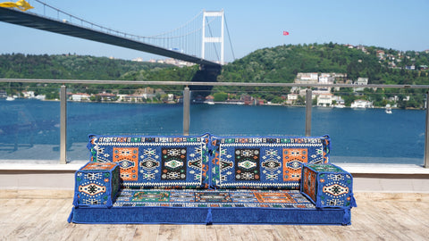 Loveseat Sofa, Arabic Majlis, Turkish Seating Pillows