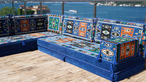 L Shaped Moroccan Sofa Seating, Arabic Majlis Sofa, Turkish Sofa
