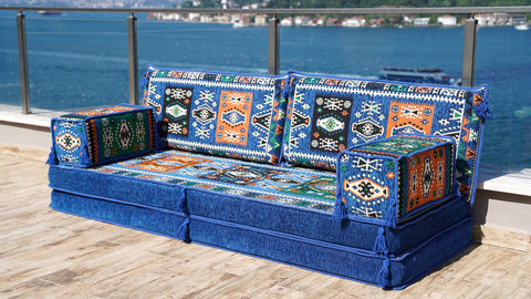 Loveseat Sofa, Arabic Majlis, Turkish Seating Pillows