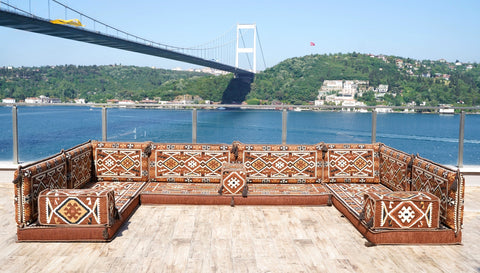 8 Thickness U Sofa Set, Moroccan Sofa, Floor Seating Set, Turkish Floor Seating