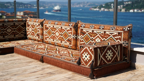 8 Thickness L Shape Sofa, Arabic Sofa Set, Moroccan Majlis Sofa, Floor Cushions