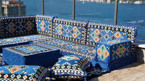 L Shaped Floor Sofa, Arabic Floor Seating Set, Turkish Floor Seating