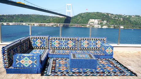 L Shaped Floor Sofa, Arabic Floor Seating Set, Turkish Floor Seating