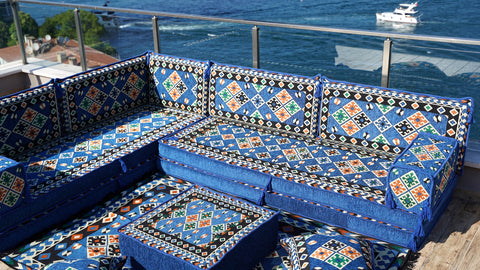 L Shaped Floor Sofa, Arabic Floor Seating Set, Turkish Floor Seating