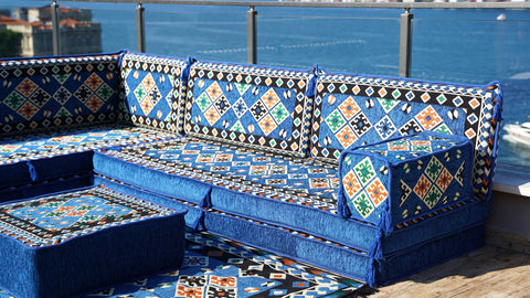 L Shaped Floor Sofa, Arabic Floor Seating Set, Turkish Floor Seating