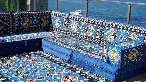 L Shaped Floor Sofa, Arabic Floor Seating Set, Turkish Floor Seating