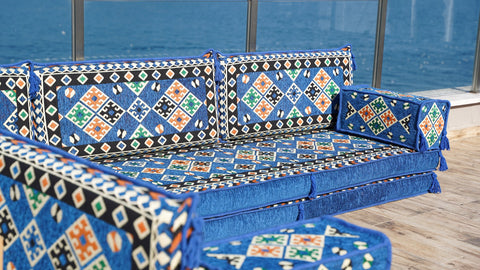 L Shaped Floor Sofa, Arabic Floor Seating Set, Turkish Floor Seating