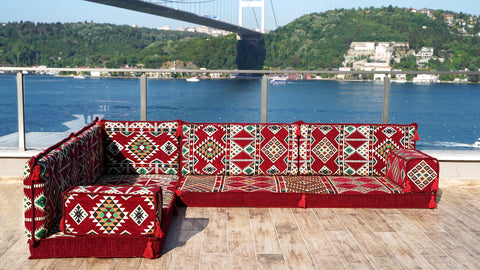 L Shaped Floor Cushions, Arabic Floor Sofa Set, Arabic Majlis Sofa