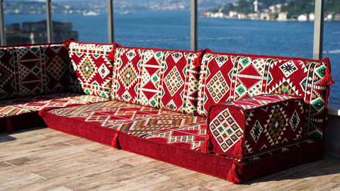 L Shaped Floor Cushions, Arabic Floor Sofa Set, Arabic Majlis Sofa