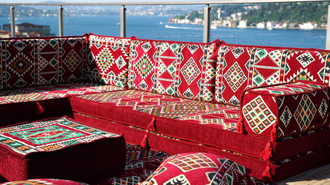 L Shaped Floor Cushions, Arabic Floor Sofa Set, Arabic Majlis Sofa