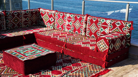 L Shaped Floor Cushions, Arabic Floor Sofa Set, Arabic Majlis Sofa