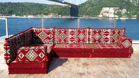 L Shaped Floor Cushions, Arabic Floor Sofa Set, Arabic Majlis Sofa