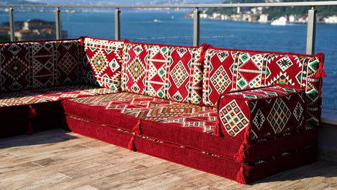 L Shaped Floor Cushions, Arabic Floor Sofa Set, Arabic Majlis Sofa