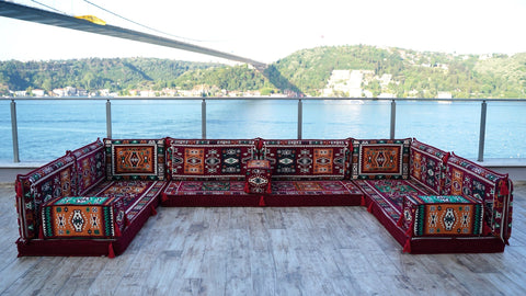 8 Thickness U Sofa Set, Moroccan Sofa Seating, Floor Sofa, Turkish Seating Cushions
