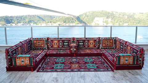 8 Thickness U Sofa Set, Moroccan Sofa Seating, Floor Sofa, Turkish Seating Cushions