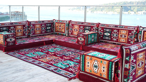 8 Thickness U Sofa Set, Moroccan Sofa Seating, Floor Sofa, Turkish Seating Cushions