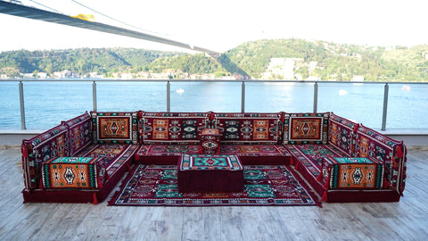 8 Thickness U Sofa Set, Moroccan Sofa Seating, Floor Sofa, Turkish Seating Cushions