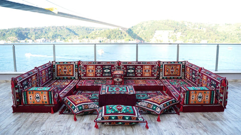 8 Thickness U Sofa Set, Moroccan Sofa Seating, Floor Sofa, Turkish Seating Cushions