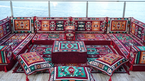 8 Thickness U Sofa Set, Moroccan Sofa Seating, Floor Sofa, Turkish Seating Cushions