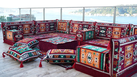8 Thickness U Sofa Set, Moroccan Sofa Seating, Floor Sofa, Turkish Seating Cushions