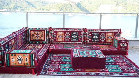 L Shaped Floor Seating Sofa, Moroccan Sofa, Oriental Sofa
