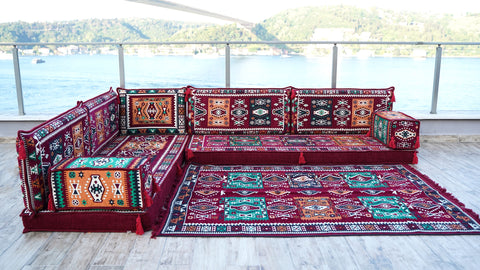 L Shaped Floor Seating Sofa, Moroccan Sofa, Oriental Sofa