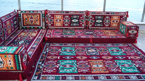 L Shaped Floor Seating Sofa, Moroccan Sofa, Oriental Sofa