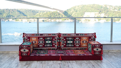 Loveseat Sofa, Arabic Majlis, Floor Cushions Set