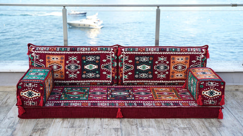 Loveseat Sofa, Arabic Majlis, Floor Cushions Set