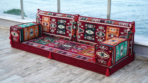 Loveseat Sofa, Arabic Majlis, Floor Cushions Set