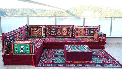 L Shaped Floor Seating Sofa, Moroccan Sofa, Oriental Sofa