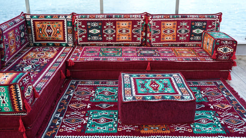 L Shaped Floor Seating Sofa, Moroccan Sofa, Oriental Sofa