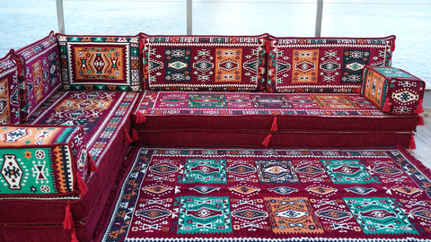 L Shaped Floor Seating Sofa, Moroccan Sofa, Oriental Sofa