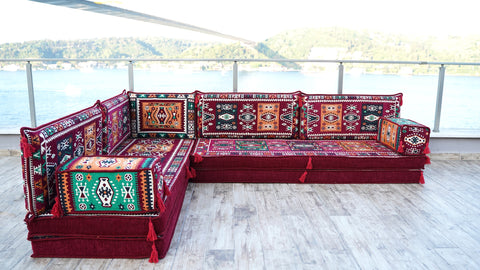 L Shaped Floor Seating Sofa, Moroccan Sofa, Oriental Sofa