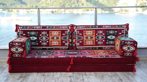 Loveseat Sofa, Arabic Majlis, Floor Cushions Set