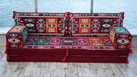 Loveseat Sofa, Arabic Majlis, Floor Cushions Set
