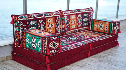 Loveseat Sofa, Arabic Majlis, Floor Cushions Set