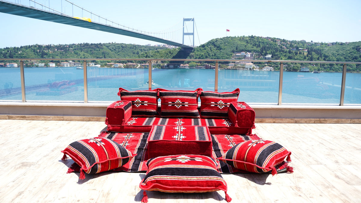 Single Sofa Set, Arabic Sofa Seating, Turkish Sitting Pillows