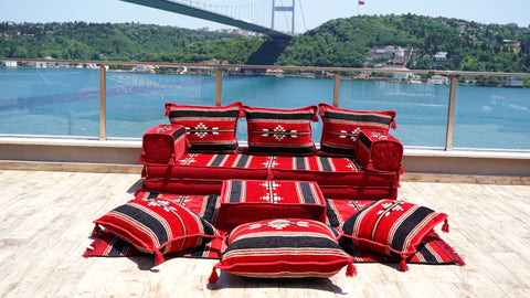 Single Sofa Set, Arabic Sofa Seating, Turkish Sitting Pillows