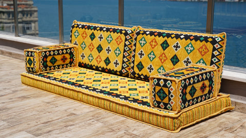 8 Thickness Loveseat, Floor Cushions, Arabic Majlis Seating Set