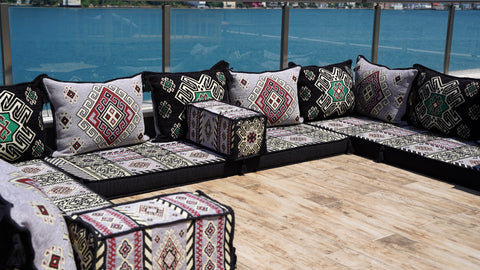 U Shaped Turkish Sofa, Moroccan Sofa, Arabic Majlis Seating