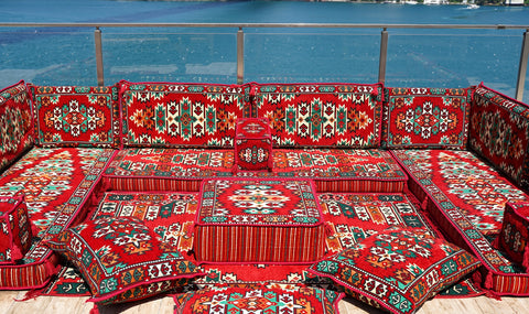 8 Thickness U Sofa Set, Moroccan Sofa Set, Floor Sofa Set, Arabic Majlis Set