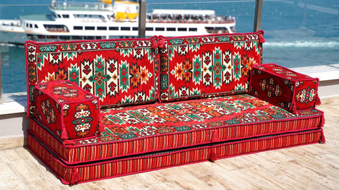 8 Thickness Loveseat, Moroccan Sofa, Arabic Floor Seating Set