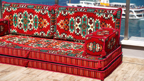 8 Thickness Loveseat, Moroccan Sofa, Arabic Floor Seating Set