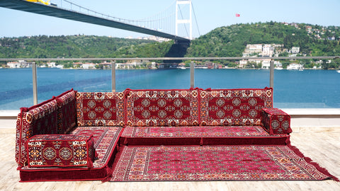 L Shaped Floor Cushions, Floor Sofa Set, Arabic Jalsa Set, Turkish Sofa