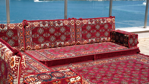 L Shaped Floor Cushions, Floor Sofa Set, Arabic Jalsa Set, Turkish Sofa