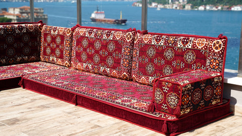 L Shaped Floor Cushions, Floor Sofa Set, Arabic Jalsa Set, Turkish Sofa